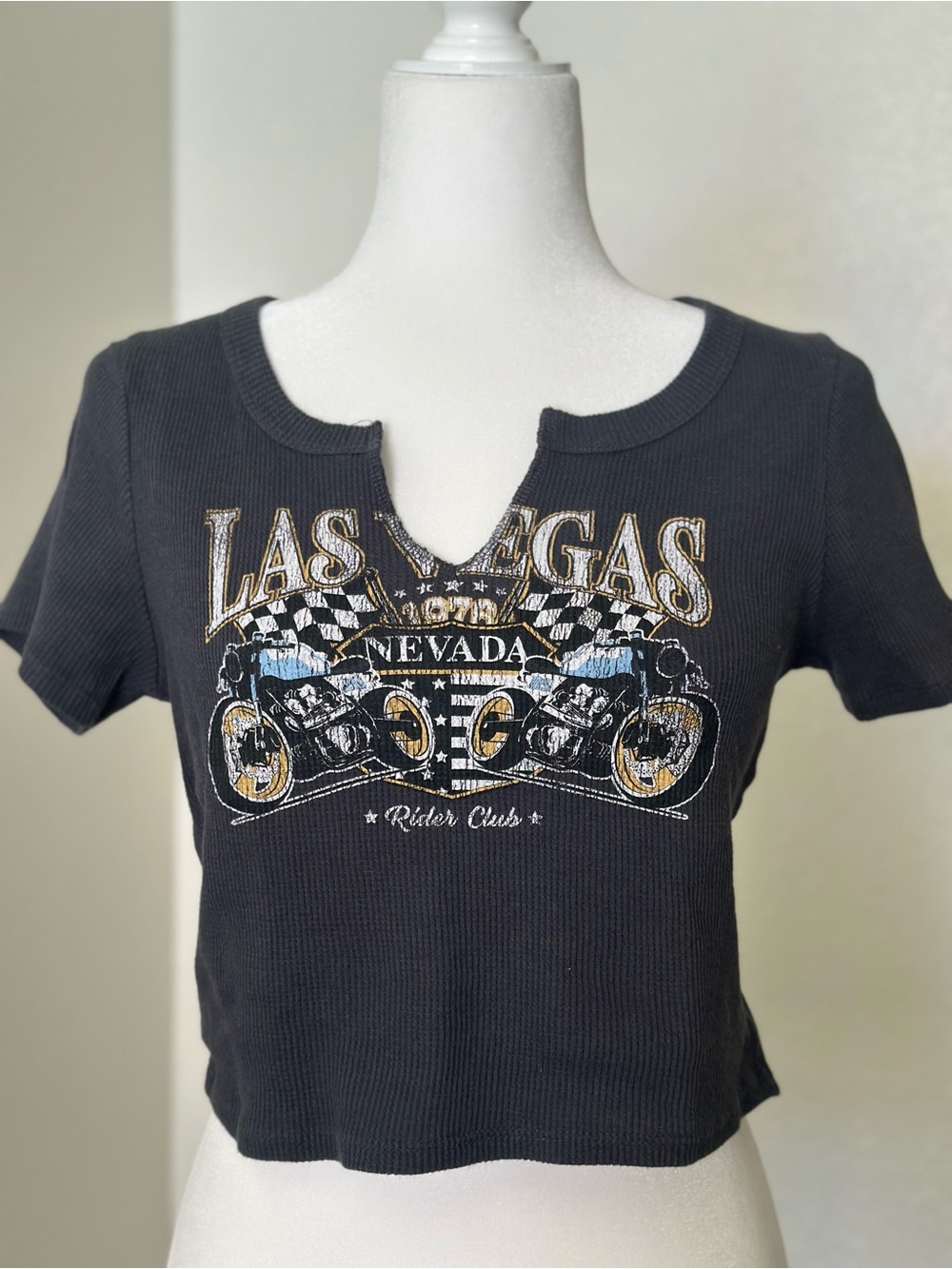 Organic Generation Las Vegas Nevada Rider Club Ribbed Crop Top L